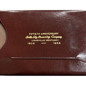 VTG Prince Gardner Leather Wallet 1955 Falls City Brewing Co Louisville KY EMBOS